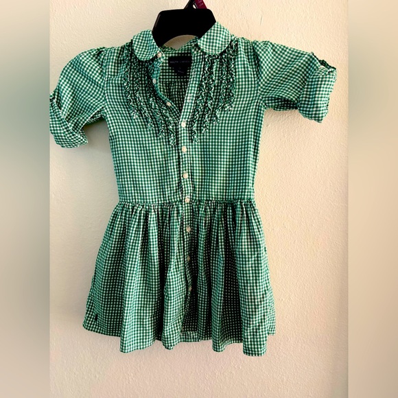 Ralph Lauren Green Gingham Blouse with Ruffles. Bundle 3 for $15. Size 5 Girls. - Picture 1 of 9